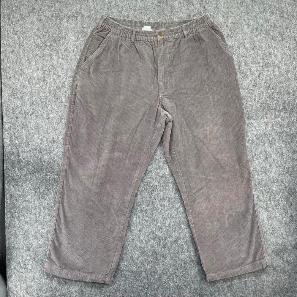Habands Ice House Flannel Lined Pants Mens 40/S Gray Corduroy Slack Waist